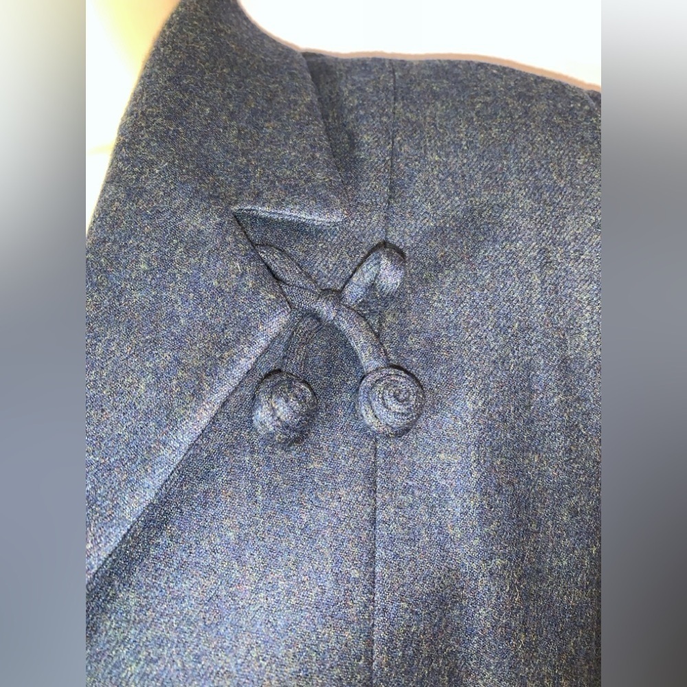 Wilshire classic vintage open grey blue wool Women's open Jacket blazer large - Picture 5 of 6